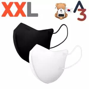 A3 새부리형 특대형 마스크 100매 블랙 화이트 숨쉬기편한 귀안아픈 빅사이즈 얼큰이 초특대형 KC인증