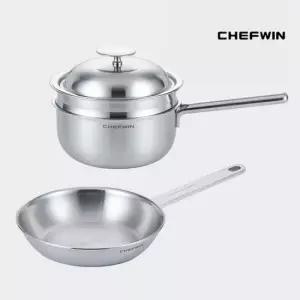 쉐프윈 316STS 통5중 올인원세트(올인원스텐뚜껑+20cm 후라이팬)