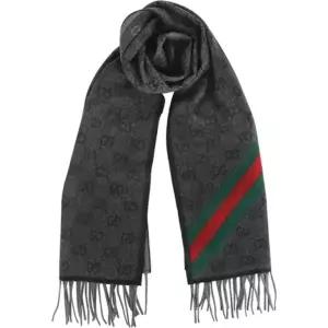 [구찌] GG 웹 울 머플러 570603 3G200 1466 차콜