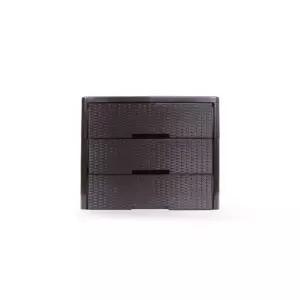 3단 공간활용 수납서랍장 라탄 다크브라운 소품함 거 (WFGU4KK)