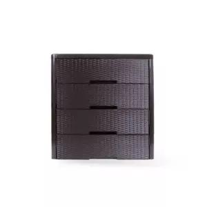 4단 수납서랍장 공간활용 수납정리함 라탄 다크브라운 (WFGU4KM)