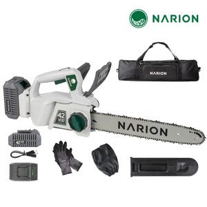 나리온 42V 14인치 무선 전기톱 풀세트 FNJ140R 충전 체인톱 전동톱