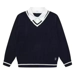 [에꼴리에] HC14 주니어셔츠레이어드브이넥니트 주니어 셔츠레이어드 브이넥 니트 (S30850235)