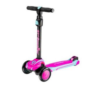 21st 고성능 인체공학적 핸들 5단계 높이조절 LED 바퀴 스쿠터 킥보드_핑크