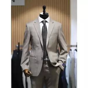 [갤러리아] BON 베이지 구아벨로 메리노 울 110수 글랜체크 프리미엄 슈트 BN4MJA084