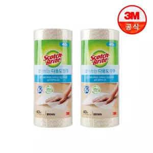 [3M] 빨아쓰는 다용도 행주 롤타입(40매) x 2개(브라운)