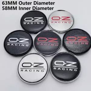 자동차휠캡 4개 63mm /58mm I.D O.Z OZ 레이싱 로고 엠블럼 자동차 휠 센터 캡 M595 림 허브 허브캡 커버