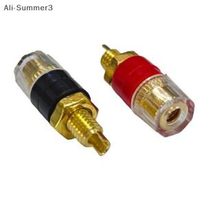 4/10개 황동 단자 커넥터 투명 쉘 바나나 플러그 소켓 4mm 금도금 HIFI 스피커 앰프 바인딩 포스트