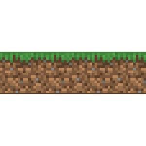 룸메이트 마인크래프트의 상징적인 잔디 껍질 벗기기 및 스틱 벽지 테두리, 녹색, RMK12337BD