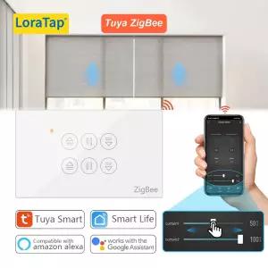 LoraTap 투야 지그비 미국 더블 커튼 롤러 셔터 스위치 스마트 라이프 퍼센트 리모컨 구글 어시스턴트 알렉