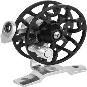 팡블루 겨울 낚시 릴 올 메탈 1.76온스(50g) 경량 2.1인치(53mm) 업그레이드 베이스 오른손 미니 플라이 휠