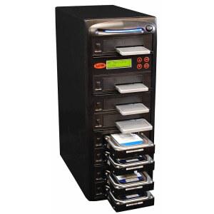 Systor 1:7 HDD / SSD 하드 드라이브 복제기 - 5.4GB /분 여러 SATA 3.5 디스크 및 2.5 솔리드 스테이트 드라이브를 위한 독립형 복사기 지우개 /Sanitizer 최대 90MB /초의 복사 속도 (SY107HS-DP)