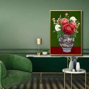 [하프클럽/알티피아]목단그림액자 풍수그림 돈들어오는 꽃그림 A2 PEOVA2