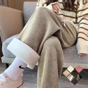 겨울 바지 코듀로이 여자 골덴 여성 기모 와이드 팬츠 밴딩 따뜻 일자핏 6color