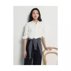 [국내매장정품] 빈폴 BEANPOLE LADIES [Essential] 옥스포드 스트레치 레귤러핏 셔츠 화이트 (BF5864E011)