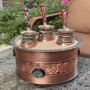 정통 터키어 커피 모래 히터 메이커 구리 기계 뜨거운