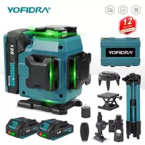 레이저레벨기 전자식 YOFIDRA 16라인 4D 레이저 레벨 자동 수평 초강력 빔 360 ° Makita 18V 배터리 핀용