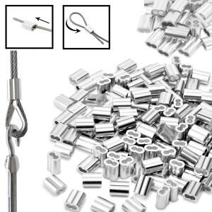 5-500개 알루미늄 슬리브 와이어 크림프 페룰 코드 잠금 케이블 스토퍼 로프 하드웨어