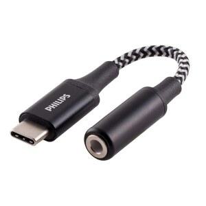 [미국배송] 3.5MM 오디오 포트가 없는 USB-C 장치용 필립스 TO 헤드폰 잭 어댑터 동글 4인치 땋은 케이블 이어버드 및 보조 코드 사용 가능 DLC4311V /27