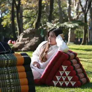 태국 삼각 쿠션 매트 동남아풍 바닥 다다미 등받이