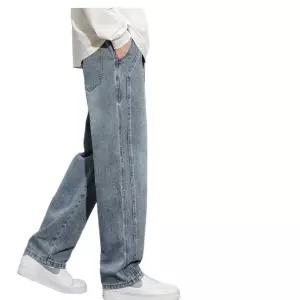 티류으스 남성 가을 겨울 루즈핏 스트레이트 데님 팬츠 캐주얼 와이드핏 청바지 편안한 착용감 아메리칸 스