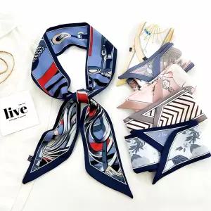 면실크 스카프 실크 머플러 패션 액세서리 성용 목도리 여름 누비 원단 장식