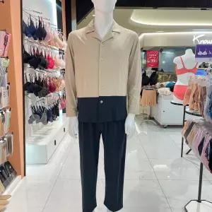 [비비안]부드럽고 신축성 폴리스판 투톤 남성 파자마 MP573