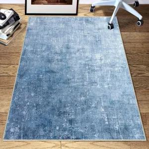 하드우드 바닥용 사무용 의자 매트 36인치 x48인치 블루 모던 미니멀리스트 프린트 디자인 책상 러그 세탁