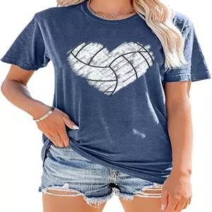 여성용 야구 T 셔츠 엄마 티 재미있는 하트 그래픽 캐주얼 애호가 선물