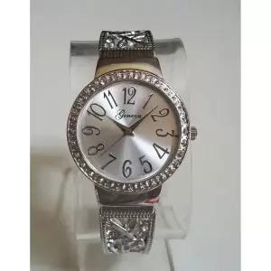 Geneva 여성 번호 다이얼 실버 FINISH 패션 드레스Y/캐주얼 B앵글 커프 시계 [세금포함] [정품] 패션시계