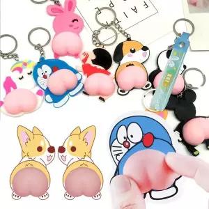 궁디말랑 문콕방지 말랑이 스티커 키링 열쇠고리