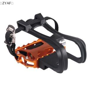 ZYAF 1쌍 자전거 페달 사이클링 바이크 토 클립 스트랩 벨트 포함