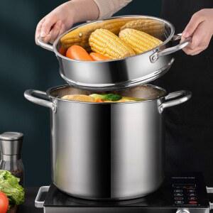 찜기 가정용 304 스텐 두툼한 국솥 일체형 찐빵 다층 인덕션 가스 범용 소형 찜통