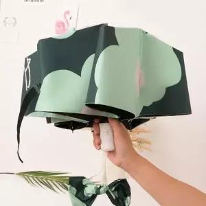 [하프클럽/]자동 접이식 우산 3단 암막 양산 플라워 디자인 튼튼한