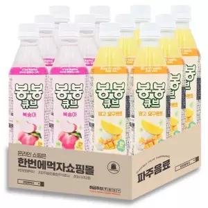 해태 봉봉 큐브 350ml 2종 혼합 / 복숭아 6페트 + 망고 요구르트 6페트 / 총 12페트