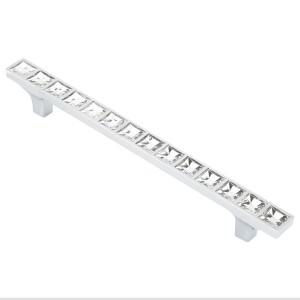 다이아몬드 크리스탈 손잡이 문 옷장 알루미늄 합금 가구 하드웨어 악세사리 128mm/96mm 피치-로우