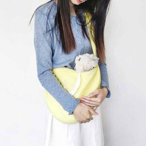 어깨 여행 강아지 띠 나들이 코튼 홀더 산책 동물 강아지이동가방 자전거 싱글