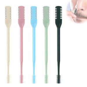 [미국배송] 5PCS 2-IN-1 코털 커터 남녀용 양면 트리머 360 회전 수동 나이프 가정 여행 필수품을 위한 휴대용 콧구멍 털 제거 도구 컬러풀