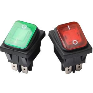4Pin Boat Marine Waterproof On Off DPST Rocker Switch Toggle 30A Heavy Duty 250V LED Illuminated
