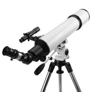 망원경 갤리예스 90mm 구경 600mm FL 고성능 금속 AZ 및 스테인리스 삼각대 스타게이징 APP 전화 어댑터 조리개