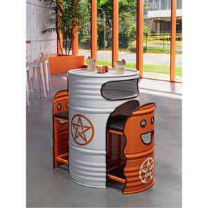 드럼통 깡통 테이블 가스 불판 원형 탁자 커피숍 바베큐 업소용 야외용 카페 900