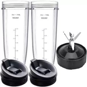 닌자 블렌더 컵 2팩 및 7핀 블레이드 교체 BN401 BN751 BN801 BL642 BL48030 BL49030 BL640 CT640C CT641