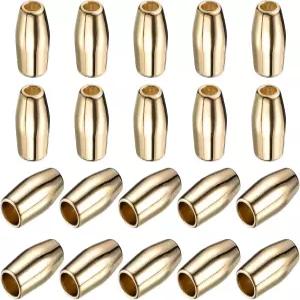 uxcell 30Pcs 금속 벨 스토퍼 3.7mm 원뿔형 코드 엔드 잠금 로프 패스너 드로스트링 랜야드 백팩 DIY 골드