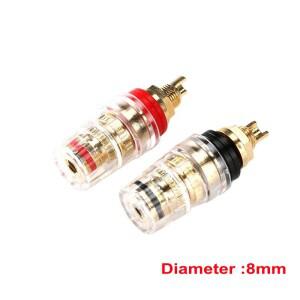 순수 구리 8MM 금 도금 투명 크리스탈 바나나 소켓 스피커 앰프 바인딩 포스트 오디오 와이어 고정 터미널