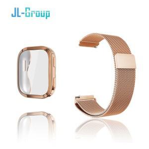 [호환품]Amazfit Bip 6 밴드 용 22mm 메탈 스트랩 케이스 TPU 화면 보호기 마그네틱 루프 팔찌 시계 액세서