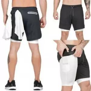 남성 여름 일체형 레깅스 반바지 수건 내장 바지