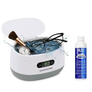 마그나소닉 클리너 - 20온스 탱크 리테이너 클리너, 8온스 젬 앤 주얼리 농축액 용액, 디지털 타이머, 안경, 반지, 틀니, 도구, 얼라이너를 위한 5가지 청소 모드