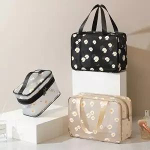 은창데이지 플라워 망사 매쉬 파우치 정리함 비치백 휴가 가방 백 여름 휴가 여행 쇼핑백 쇼퍼백 비치