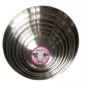 레이 접시 트레이 쟁반 가정 스텐 물컵 원형 스텐접시 서빙 업소 원형쟁반 키친프리 26.5cm