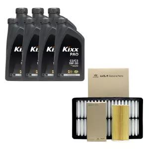 싼타페DM 디젤 엔진오일 킥스 파오 5W30 7리터 순정 오일필터 에어필터 PAO